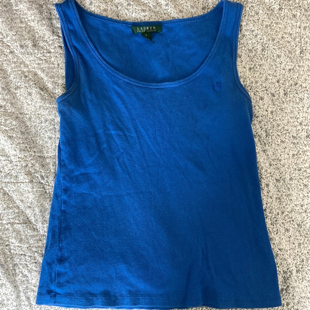 Ralph Lauren cobalt blue rib knit tank